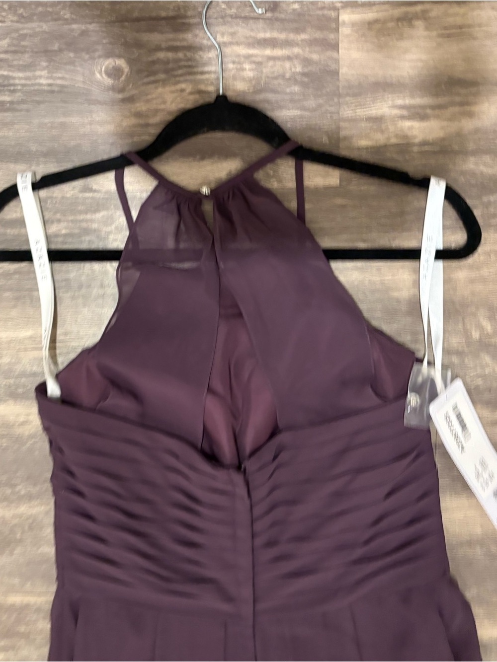 Azazie Ginger Plum Bridesmaid Dress 
Size 6 | NWT | Chiffon Halter Formal Gown - Picture 10 of 15